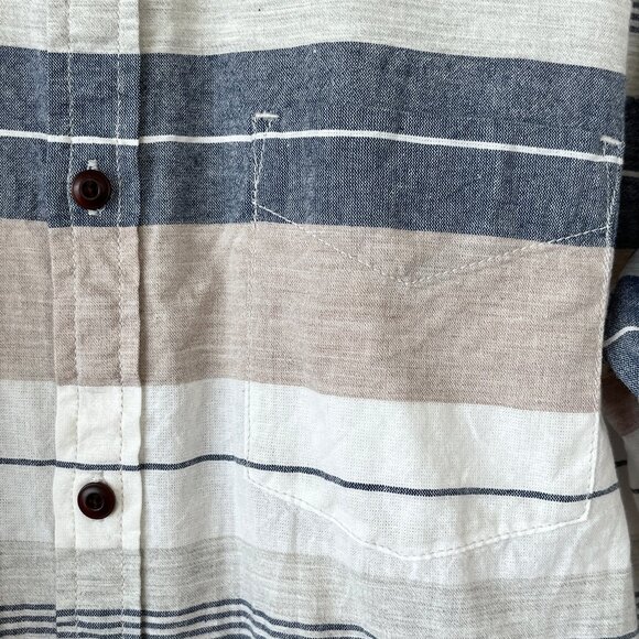 Lucky Brand Classic Fit Boardwalk Stripe Button Down Cotton Long Sleeve - Picture 4 of 10